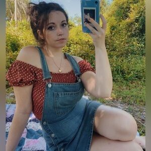 Free People Denim Overall Dress